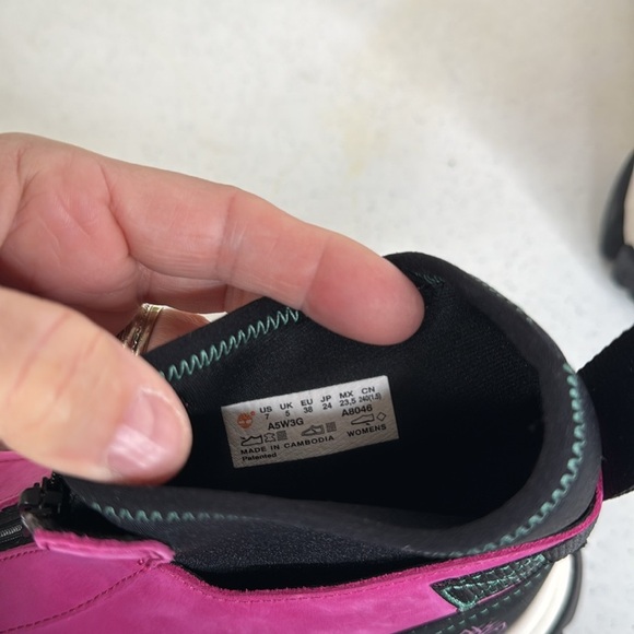 Timberland Adley Way Peep Toe Boot Sandals 'Very Berry' Sz 7 - Picture 10 of 13